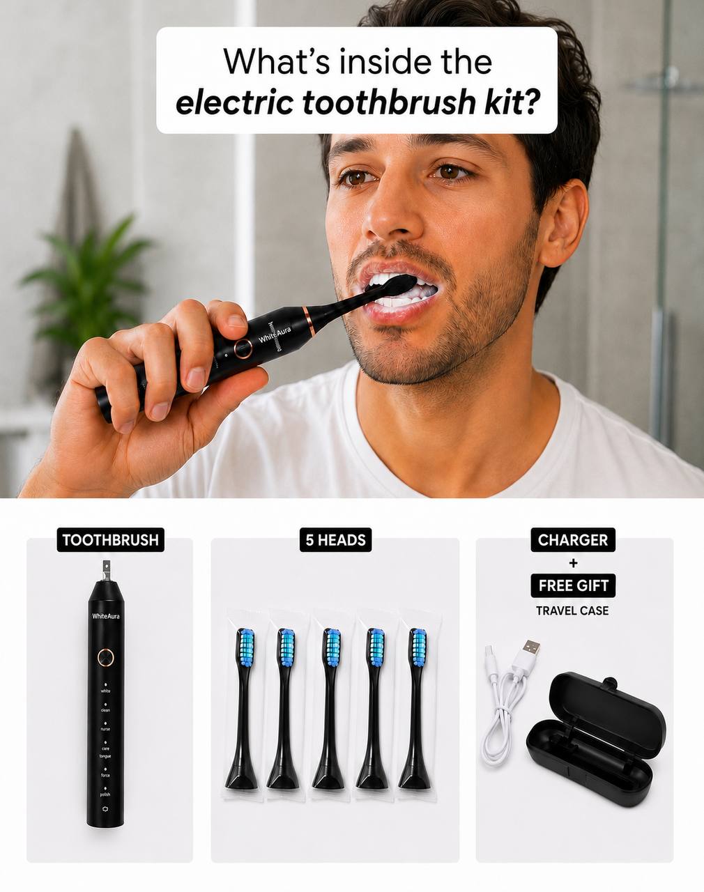 WhiteAura™ Smart Electric Toothbrush