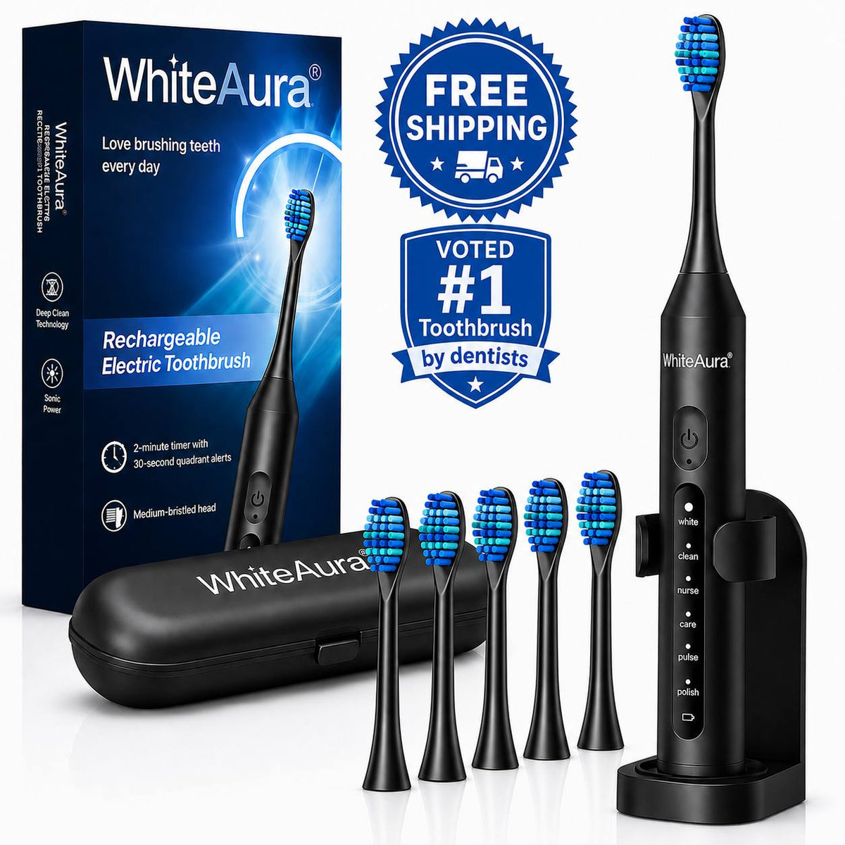 WhiteAura™ Smart Electric Toothbrush