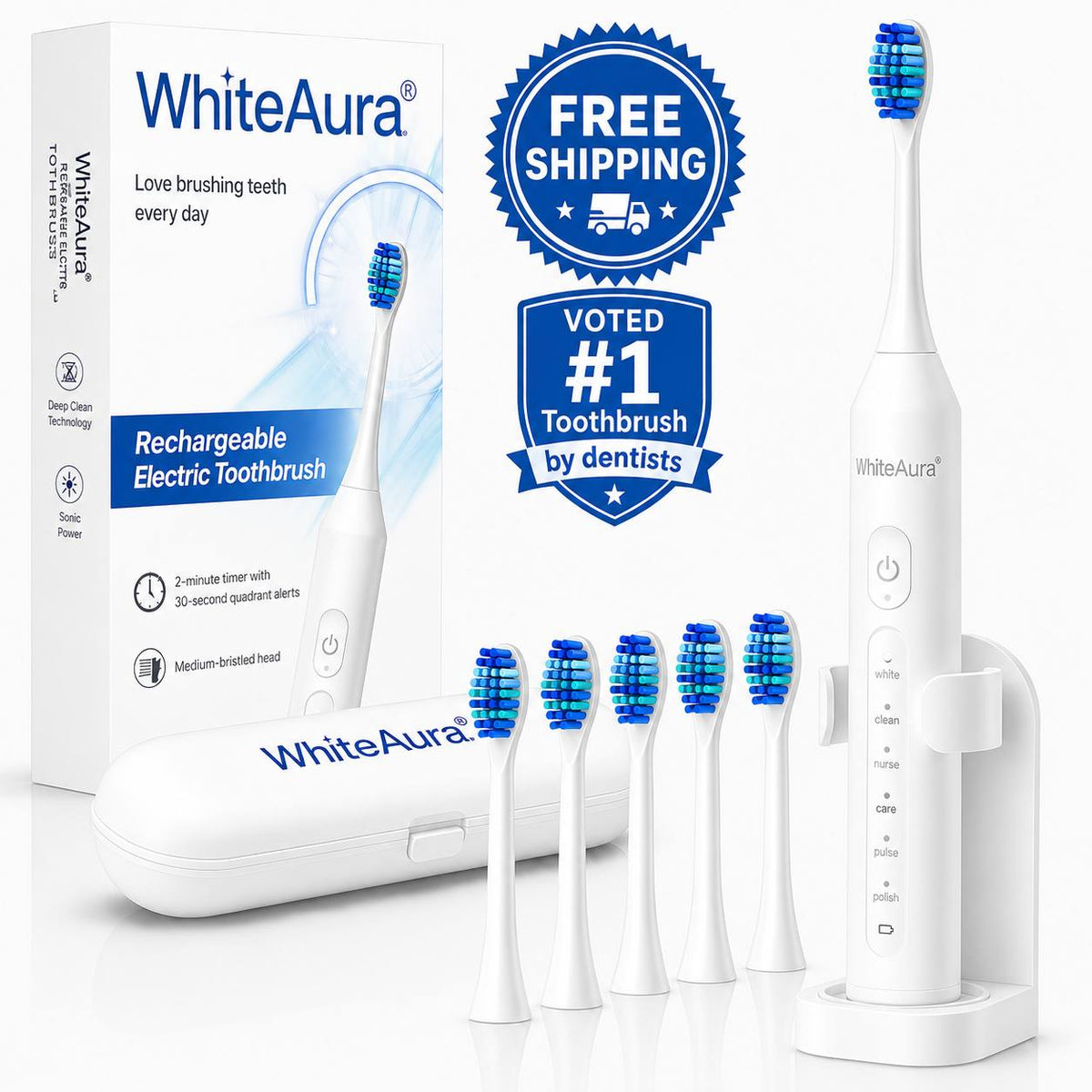 WhiteAura™ Smart Electric Toothbrush